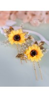 KALLISTRATE Autumn Bridesmaid Sunflower Bridal Hair Pins Fall Wedding Hair Accessories