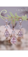 MARIAH Blush Pink Bridal Teardrop CZ Earrings Bridesmaid Gift Set For Her