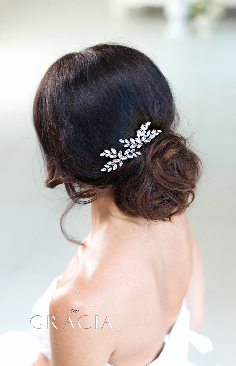 silver wedding hair pins