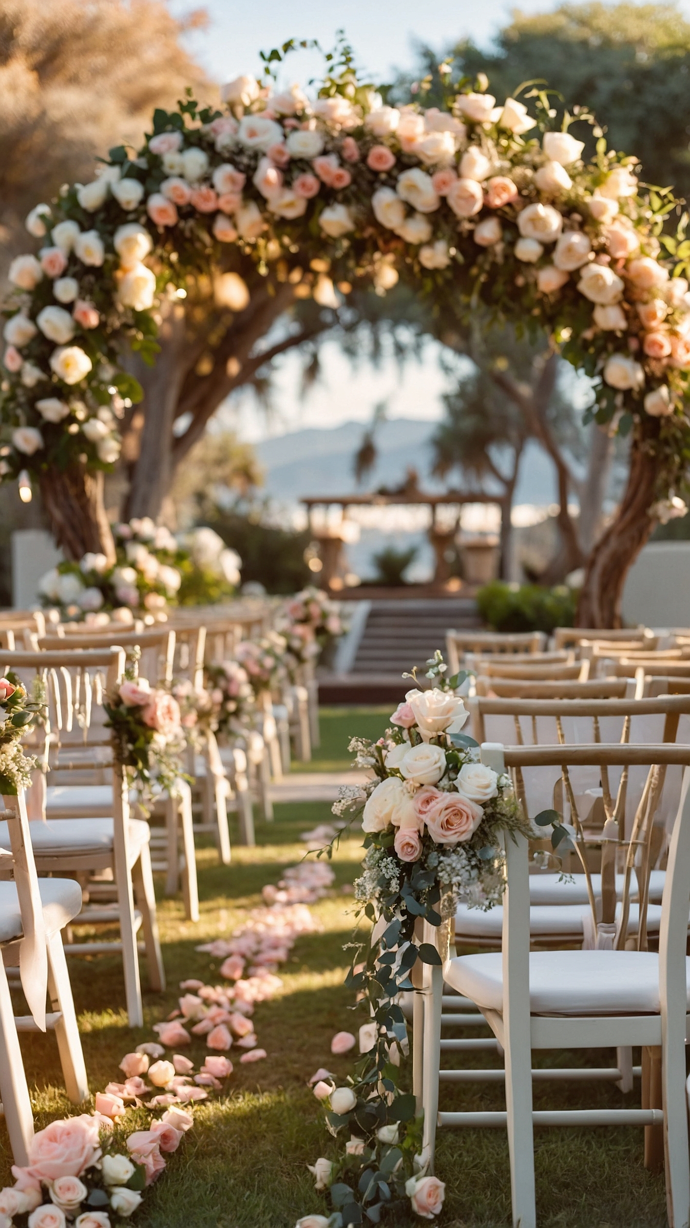Blush Ceremony Decor