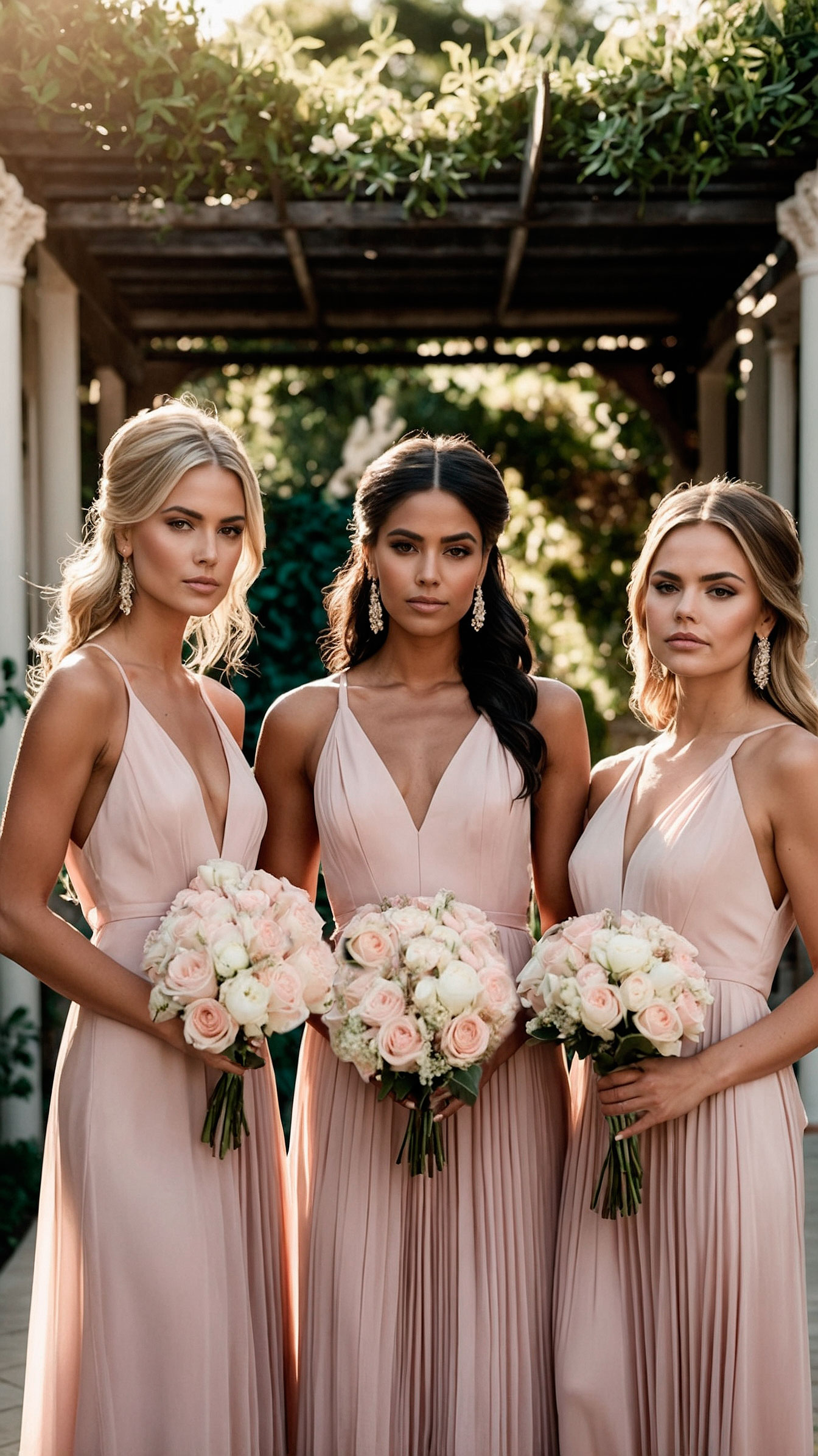 Blush bridesmaids
