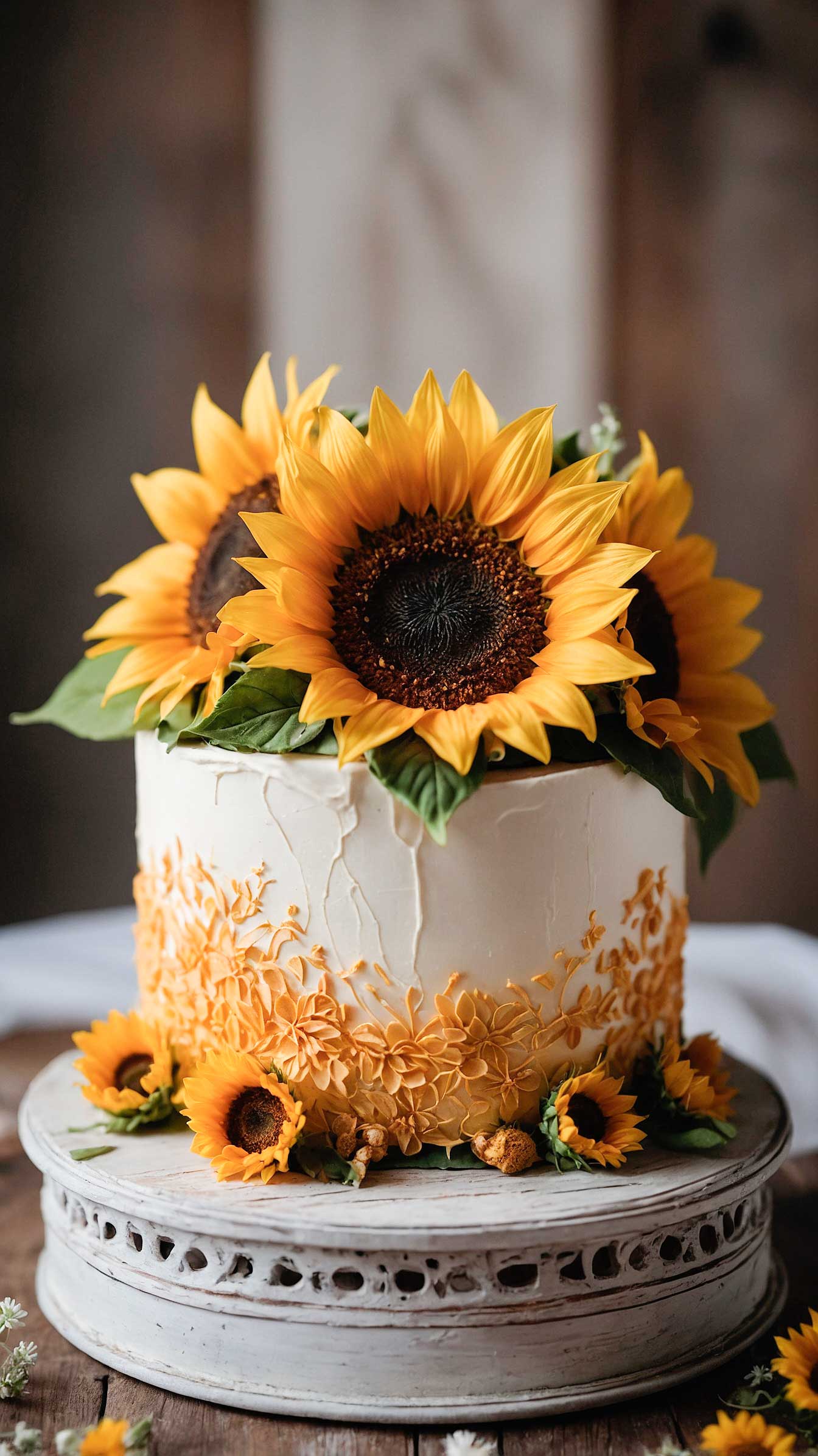 sunflower-wedding-cake