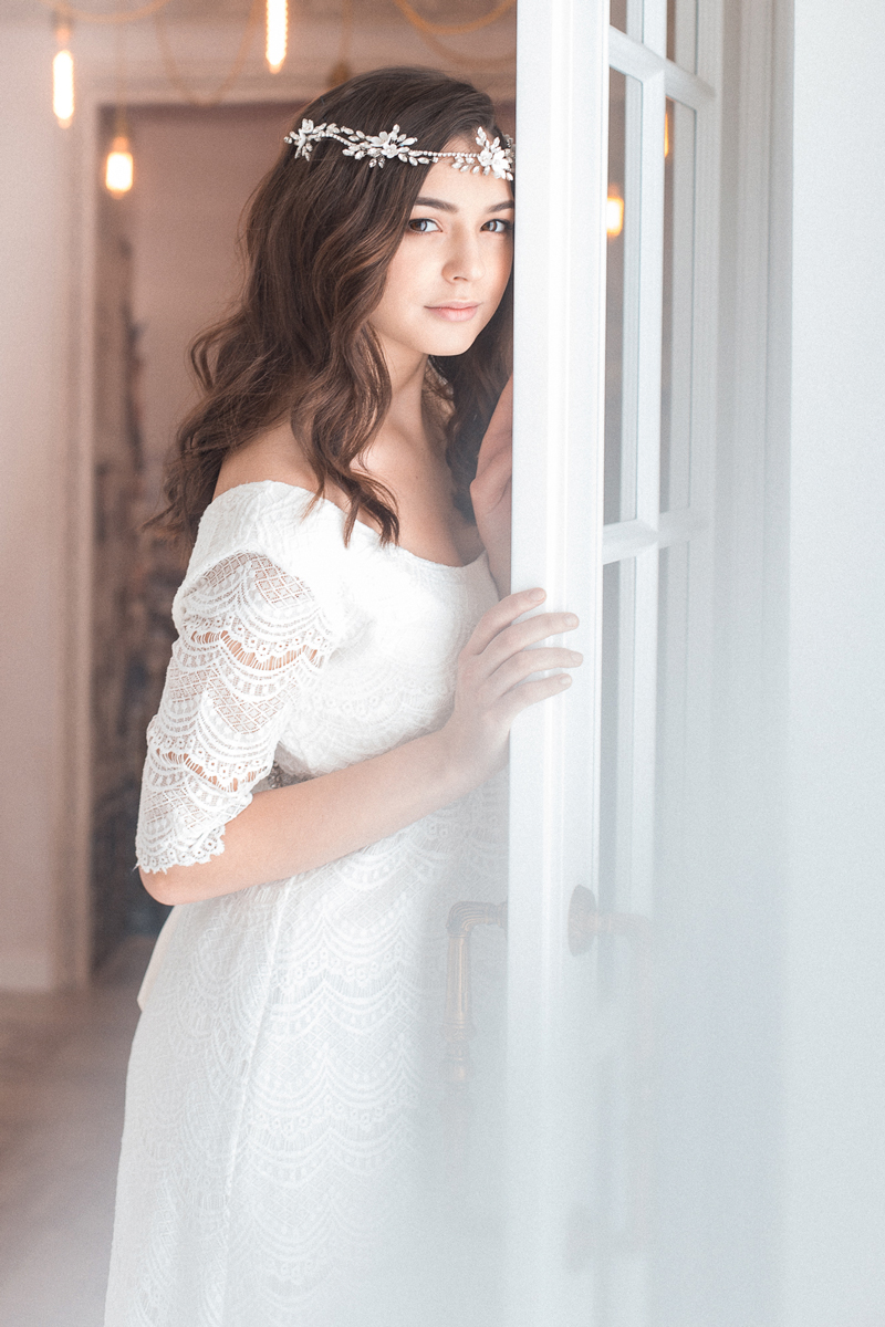 wedding flower hairpiece_