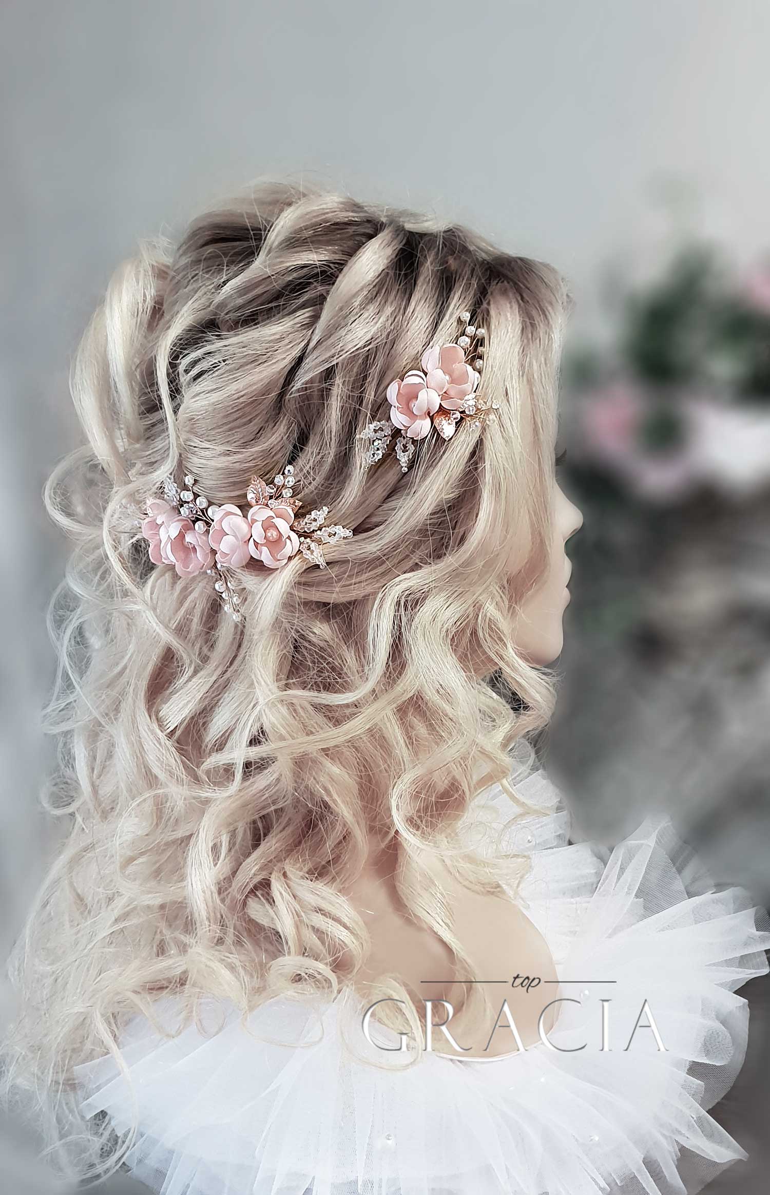Blush Wedding Hairpins