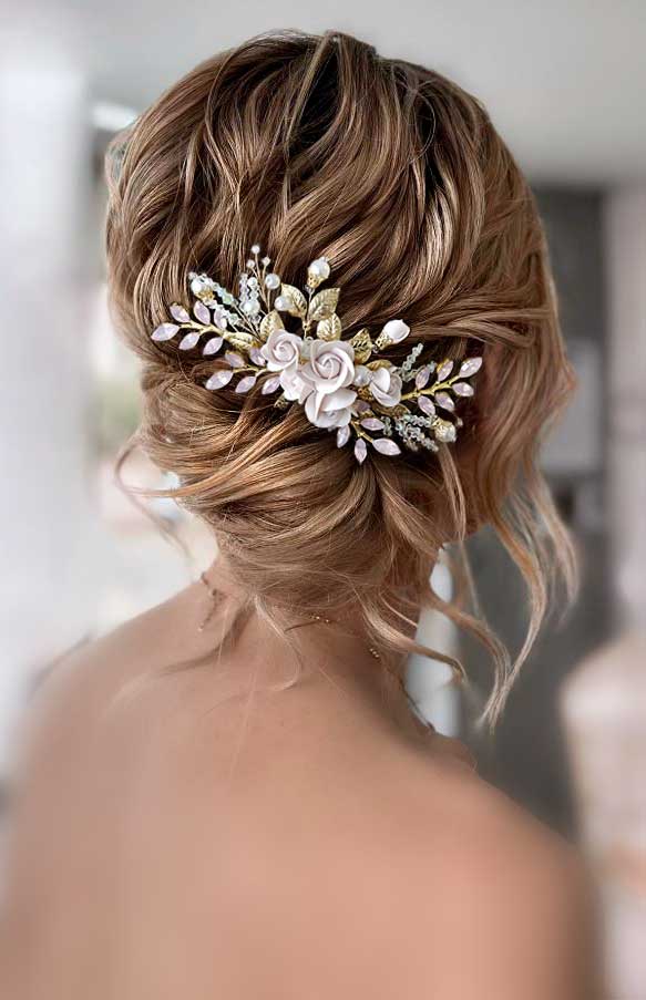 Elegance Personified Opal Pink Comb for Blushing Brides